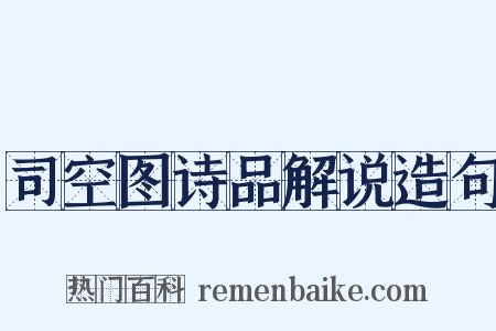 司空图诗品解说造句是什么意思的图片